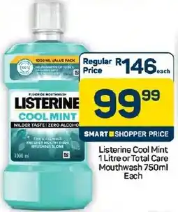 Pick n Pay Hypermarket Listerine Cool Mint or Total Care Mouthwash offer