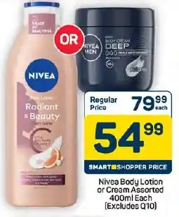 Pick n Pay Hypermarket Nivea Body Lotion or Cream Assorted offer