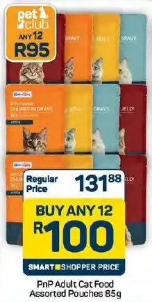 Pick n Pay Hypermarket PnP Adult Cat Food Assorted Pouches offer