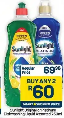 Pick n Pay Hypermarket Sunlight Original or Platinum Dishwashing Liquid Assorted offer