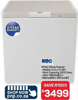 Pick n Pay Hypermarket KIC White Chest Freezer offer