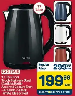 Pick n Pay Hypermarket Goldair Cool Touch Stainless Steel Cordless Kettle Assorted Colours offer