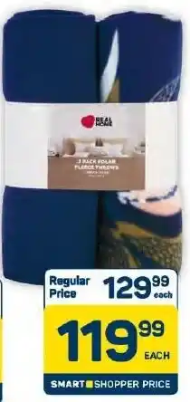 Pick n Pay Hypermarket Real Home Polar Fleece Throw Assorted Colours offer
