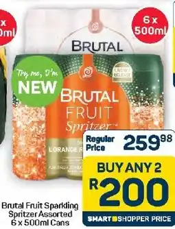 Pick n Pay Hypermarket Brutal Fruit Sparkling Spritzer Assorted Cans offer