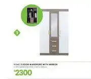 Fair Price Rome Bedroom 3 Door Wardrobe With Mirror 1950 x 1200 x 420mm 1-275 offer