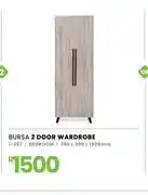 Fair Price Bursa Bedroom 2 Door Wardrobe 700 x 460 x 1905mm 1-257 offer
