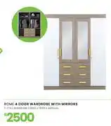 Fair Price Rome Bedroom 4 Door Wardrobe With Mirrors 1940 x 1595 x 420mm 1-274 offer