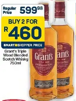 Pick n Pay Hypermarket Grant's Triple Wood Blended Scotch Whisky offer