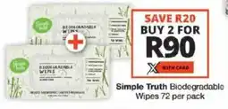Checkers Simple Truth Biodegradable Wipes offer