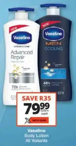 Checkers Vaseline Body Lotion offer
