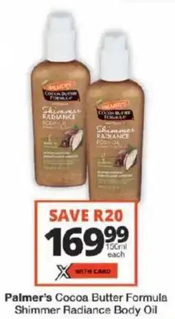 Checkers Palmer's Cocoa Butter Formula Shimmer Radiance Body Oil offer