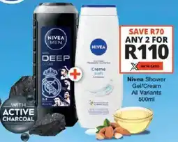 Checkers Nivea Shower Gel/ Cream All Variants offer