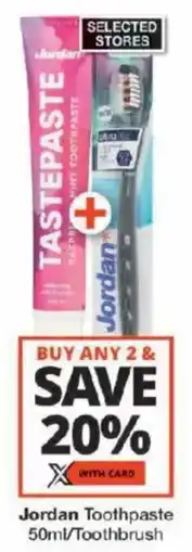 Checkers Jordan Toothpaste/ Toothbrush offer