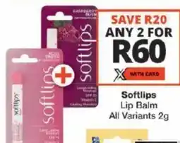 Checkers Softlips Lip Balm All Variants offer