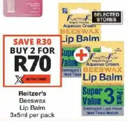 Checkers Reitzer's Beeswax Lip Balm offer