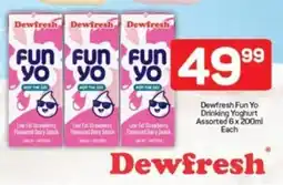 Pick n Pay Dewfresh Fun Yo Drinking Yoghurt Assorted offer
