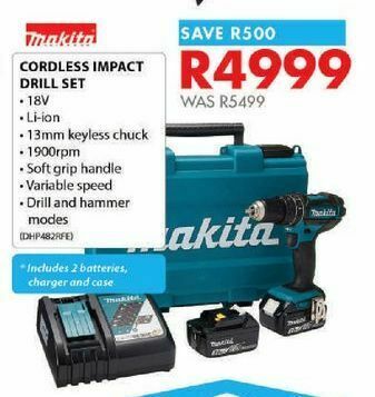 Cordless impact drill set