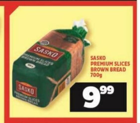 Usave Sasko Premium Slices Brown Bread 700g offer