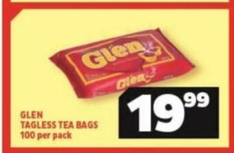 Usave Glen Tagless Tea Bags 100 per pack offer