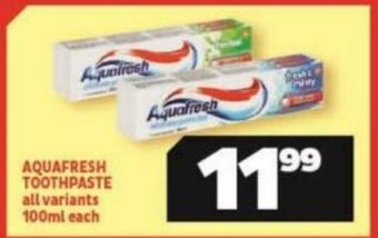 Usave Aquafresh Toothpaste All Variants 100ml each offer