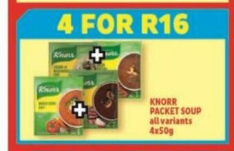 Usave Knorr Packet Soup All Variants 4 x 50g offer