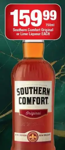 OK Liquor Southern Comfort Original or Lime Liqueur offer