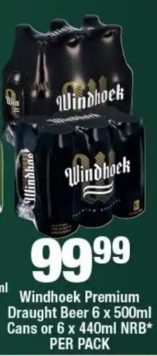 OK Liquor Windhoek Premium Draught Beer Cans or NRB offer