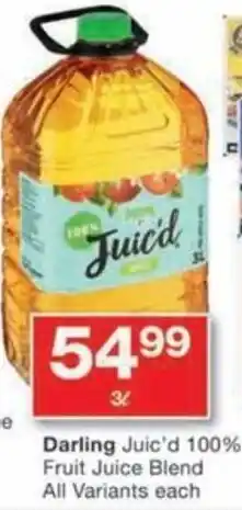 Checkers Darling Juic'd 100% Fruit Juice Blend All Variants offer