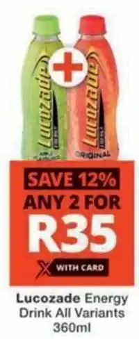 Checkers Lucozade Energy Drink All Variants offer