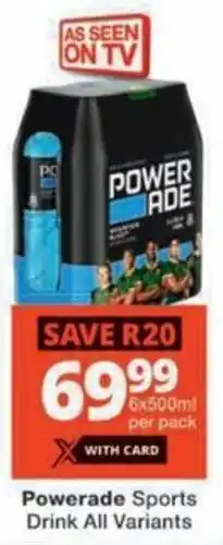 Checkers Powerade Sports Drink All Variants offer