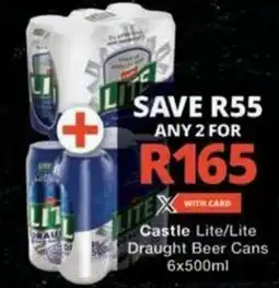 Checkers Castle Lite/ Lite Draught Beer Cans offer