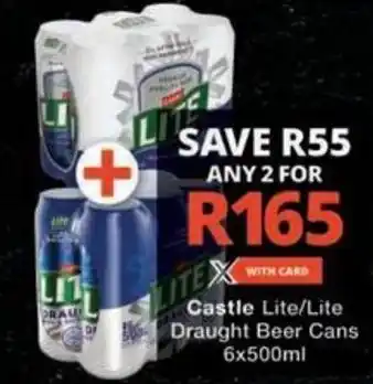 Castle Lite/ Lite Draught Beer Cans