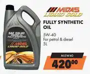 Midas Midas Liquid Gold Fully Synthetic Oil 5W-40 MI5W40-5L offer