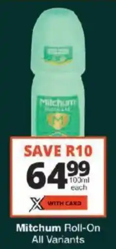 Checkers Mitchum Roll-On All Variants offer