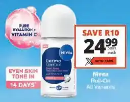 Checkers Nivea Roll-On All Variants offer
