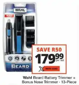 Checkers Wahl Beard Battery Trimmer + Bonus Nose Trimmer offer