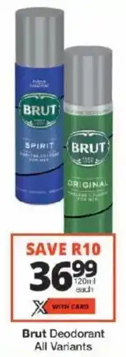 Checkers Brut Deodorant All Variants offer