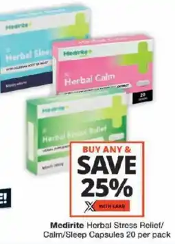 Checkers Medirite Herbal Stress Relief/ Calm/ Sleep Capsules offer