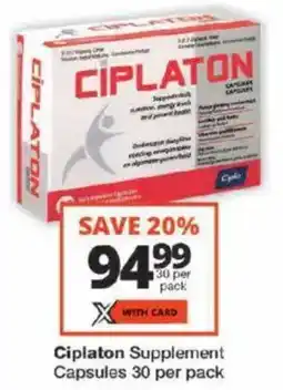 Checkers Ciplaton Supplement Capsules offer