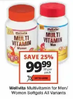 Checkers Wellvita Multivitamin for Men/ Women Softgels All Variants offer
