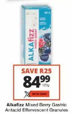 Checkers Alkafizz Mixed Berry Gastric Antacid Effervescent Granules offer