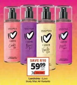 Checkers Lentheric I Love Body Mist All Variants offer