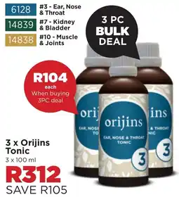 Botle Buhle Brands Orijins Tonic offer