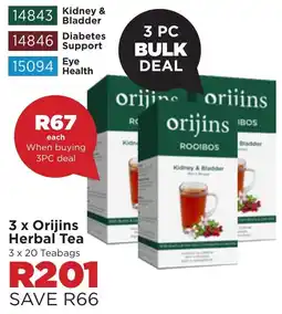 Botle Buhle Brands Orijins Herbal Tea offer