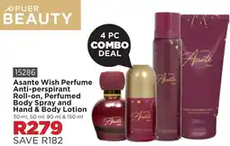 Botle Buhle Brands Asante Wish Perfume Anti-perspirant Roll-on, Perfumed Body Spray and Hand & Body Lotion offer