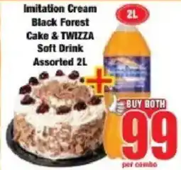 Boxer Imitation Cream Black Forest Cake & Twizza Soft Drink Assorted offer