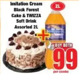 Boxer Imitation Cream Black Forest Cake & Twizza Soft Drink Assorted offer