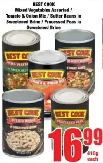 Boxer Best Cook Mixed Vegetables Assorted/ Tomato & Onion Mix/ Butter Beans in Sweetened Brine/ Processed Peas In Sweetened Brine offer