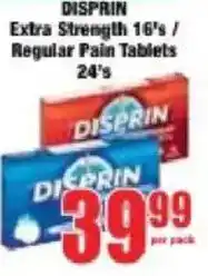 Boxer Disprin Extra Strength/ Regular Pain Tablets offer