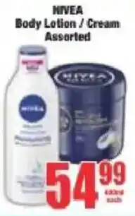 Boxer Nivea Body Lotion/ Cream Assorted offer